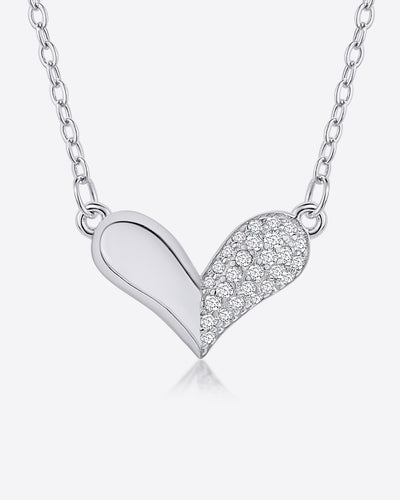 Damen Halskette Silber 925 Anhänger Herz Kristalle 'Melinda', 45cm Herzkette filigrane Silberkette kleiner Herzanhänger Kette Steine DANIEL CLIFFORD 