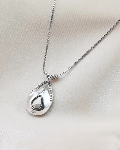 DANIEL CLIFFORD „Liana“ Damen Halskette Silber 925 mit Anhänger Kristall blau, 43cm filigrane Silberkette & blauer Kristallanhänger in Tropfenform