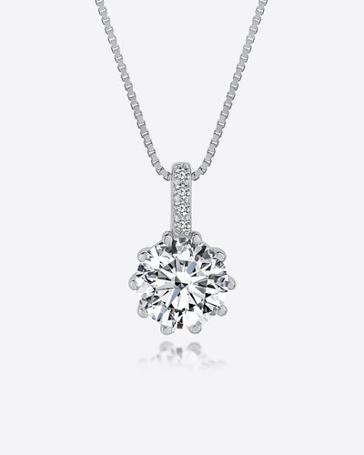 Damen Halskette Silber 925 Anhänger Kristall 'Beth', 45cm filigrane Silberkette Solitaire Anhänger Kette kleiner Stein schlicht | Daniel Clifford