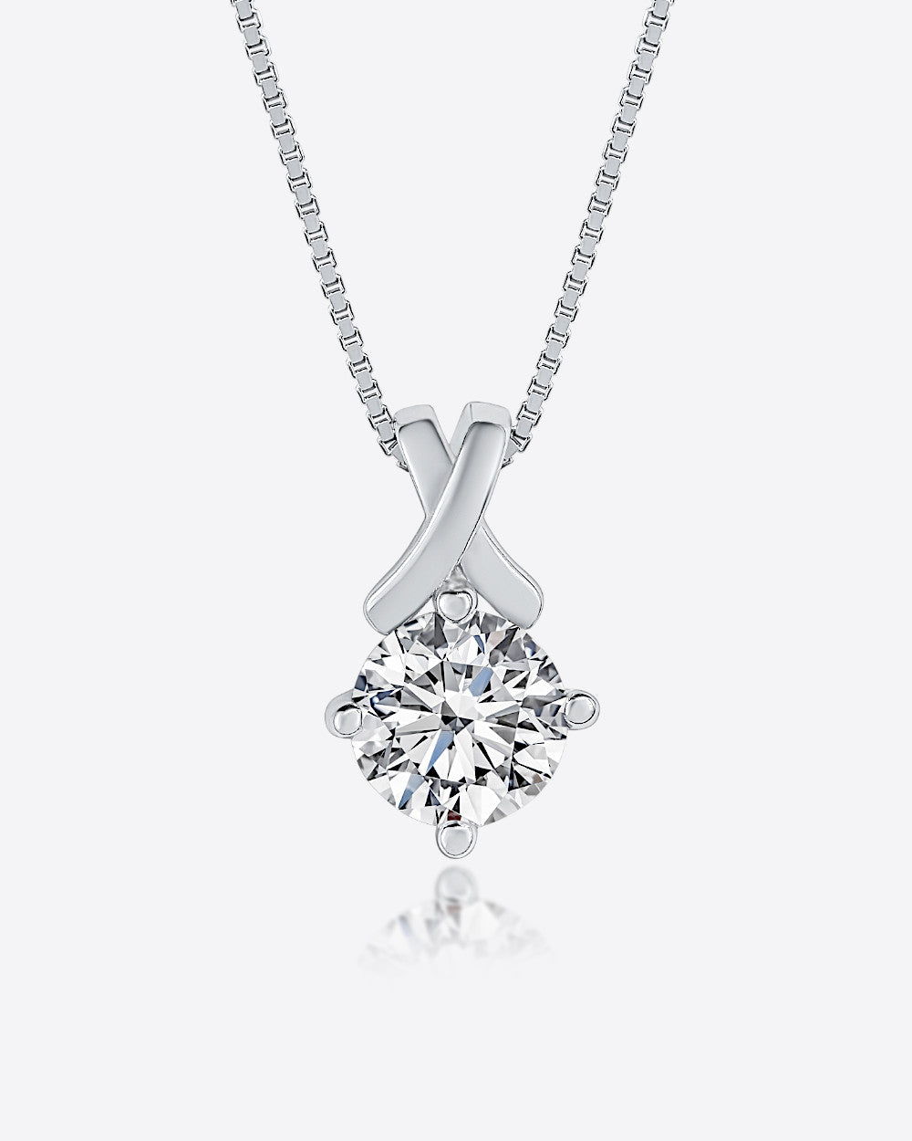 Damen Halskette Silber 925 Anhänger Kristall 'Kimberly', 45cm filigrane Silberkette schlicht Solitaire Anhänger Kette kleiner Stein | Daniel Clifford