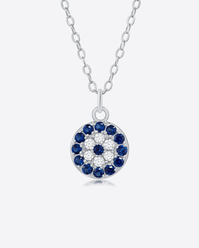 DANIEL CLIFFORD „Nila“ Damen Halskette Silber 925 Anhänger Nazar Auge, 45cm filigrane dünne Silberkette Nazaranhänger blaues Auge Kristall Kette 