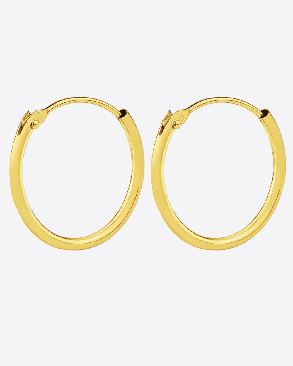 DANIEL CLIFFORD „Giselle“ Damen Creolen Ohrringe 585 Gold 14k Echtgold 15mm 17mm goldene Creolen mit Scharnier filigran dünne Ohrringe Gold schmal