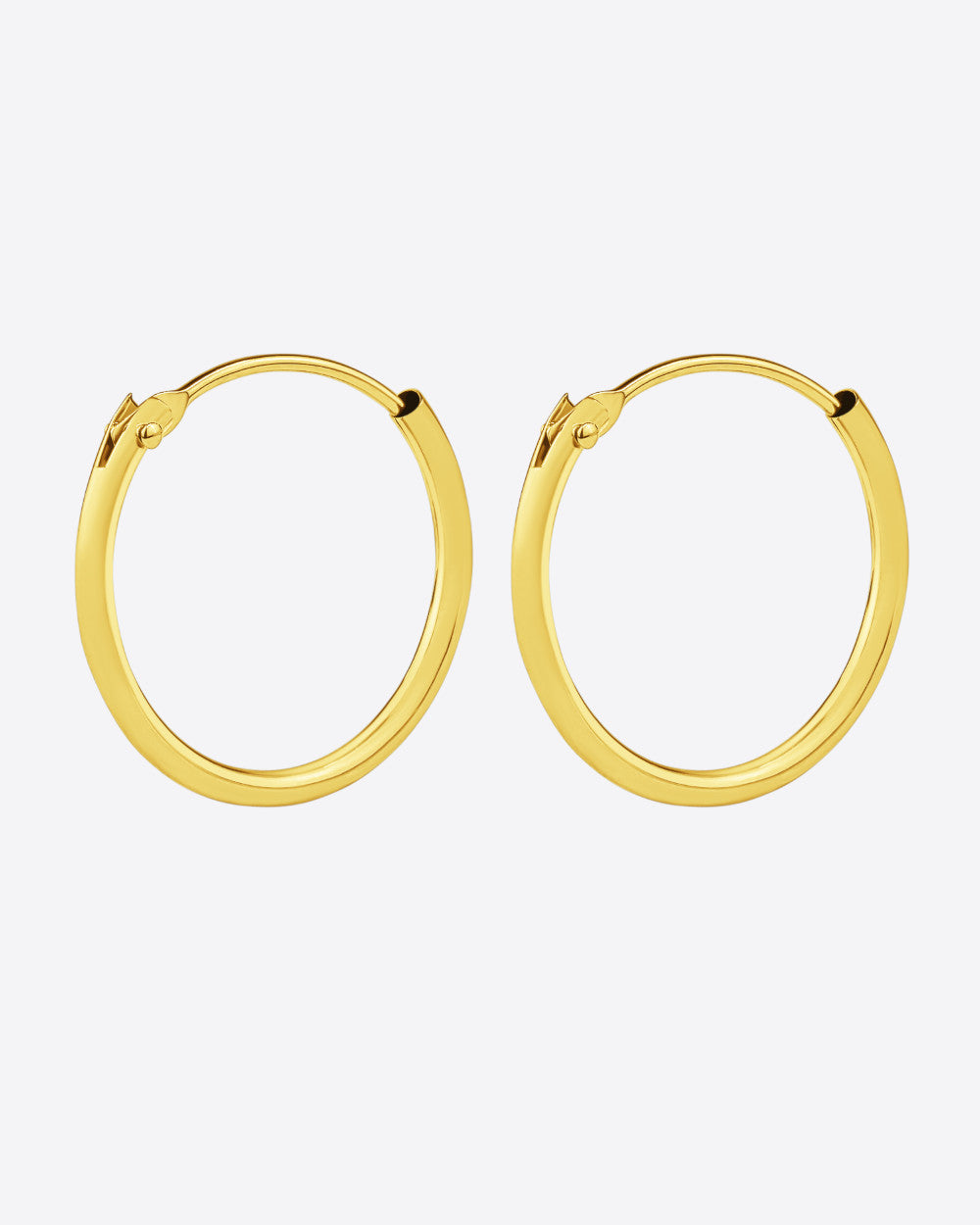 DANIEL CLIFFORD „Giselle“ Damen Creolen Ohrringe 585 Gold 14k Echtgold 15mm 17mm goldene Creolen mit Scharnier filigran dünne Ohrringe Gold schmal