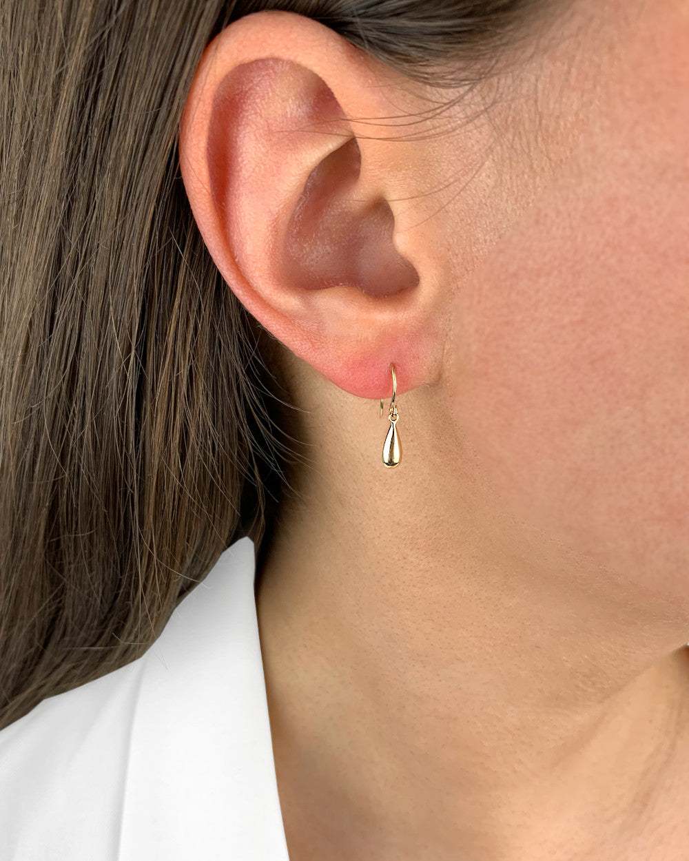 Damen Ohrringe 585 Gold „Gia“, 14k Echtgold Ohrhänger mit Anhänger