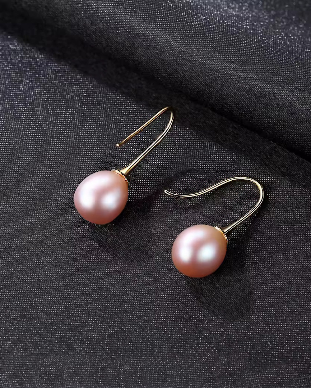 Damen Ohrringe Silber 925 vergoldet Süßwasserzucht Perle rosa 'Kylie', hängende Perlenohrringe klassische Hängeohrringe mit Perle pink DANIEL CLIFFORD