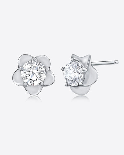 Damen Ohrstecker Silber 925 'Callie', filigrane Ohrstecker Blüte kleine Blumen Ohrstecker rhodiniert mit Zirkonia Kristall hochwertig | Daniel Clifford