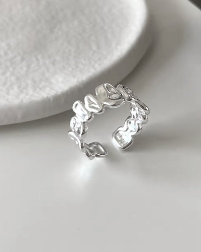 Damen Ring Silber 925 rhodiniert 'Kaila' Silberring breit größenverstellbar Frauen Statement-Ring poliert Fingerring groß asymmetrisch DANIEL CLIFFORD