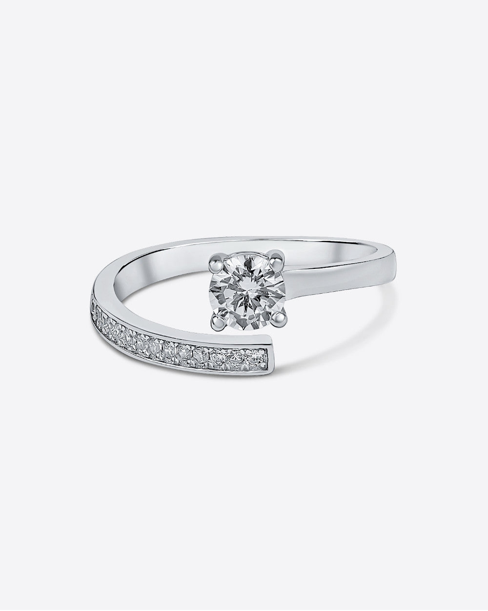 Damen Ring Silber 925 'Nadia' größenverstellbarer Silberring rhodiniert Zirkonia Kristalle filigraner Damenring mit Stein Fingerring | DANIEL CLIFFORD