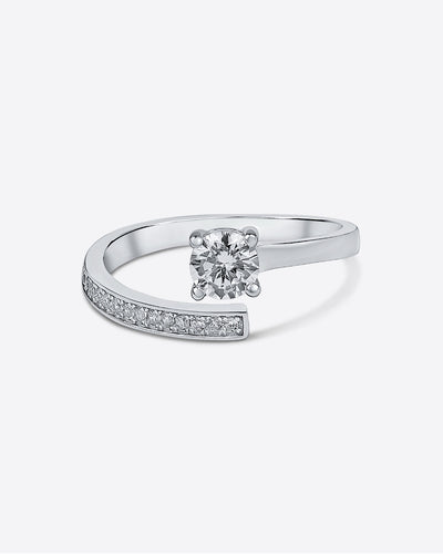 Damen Ring Silber 925 'Nadia' größenverstellbarer Silberring rhodiniert Zirkonia Kristalle filigraner Damenring mit Stein Fingerring | DANIEL CLIFFORD