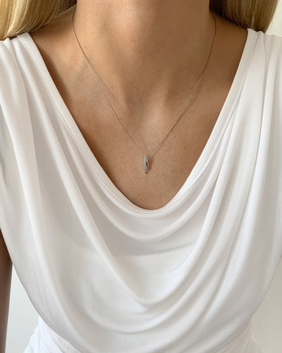 Daniel Clifford Halskette Silber 925 Anhänger Tiger Zahn zackig eckig Zacken Kristall Pendant Collier Silberkette Lexie Schmuck Geschenk Frau Freundin Mutter Schwester