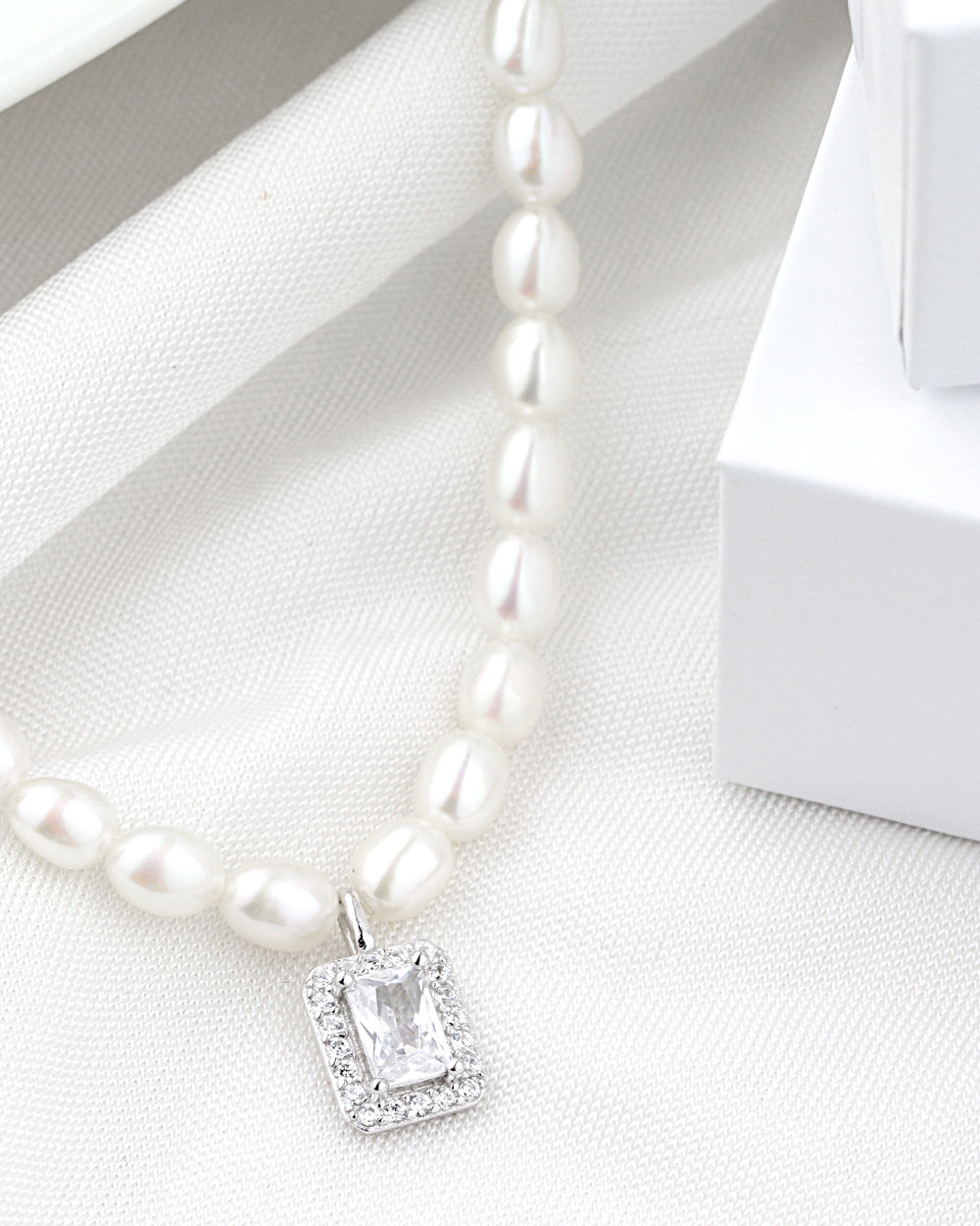 Daniel Clifford Damen Halskette Silber 925 Perlenkette Julia Süßwasserkultur-Perlen Schmuck Sterlingsilber Geschenk Frau Freundin Mutter Schwester