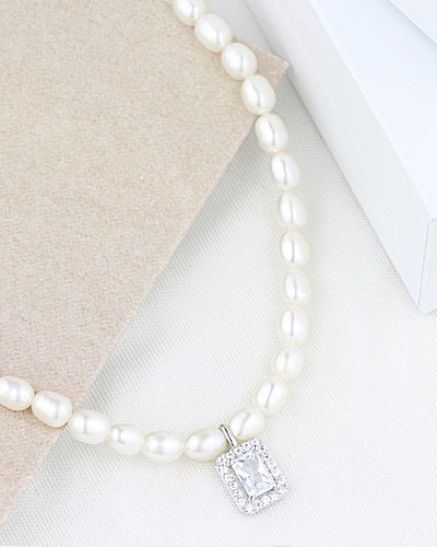 Daniel Clifford Damen Halskette Silber 925 Perlenkette Julia Süßwasserkultur-Perlen Schmuck Sterlingsilber Geschenk Frau Freundin Mutter Schwester