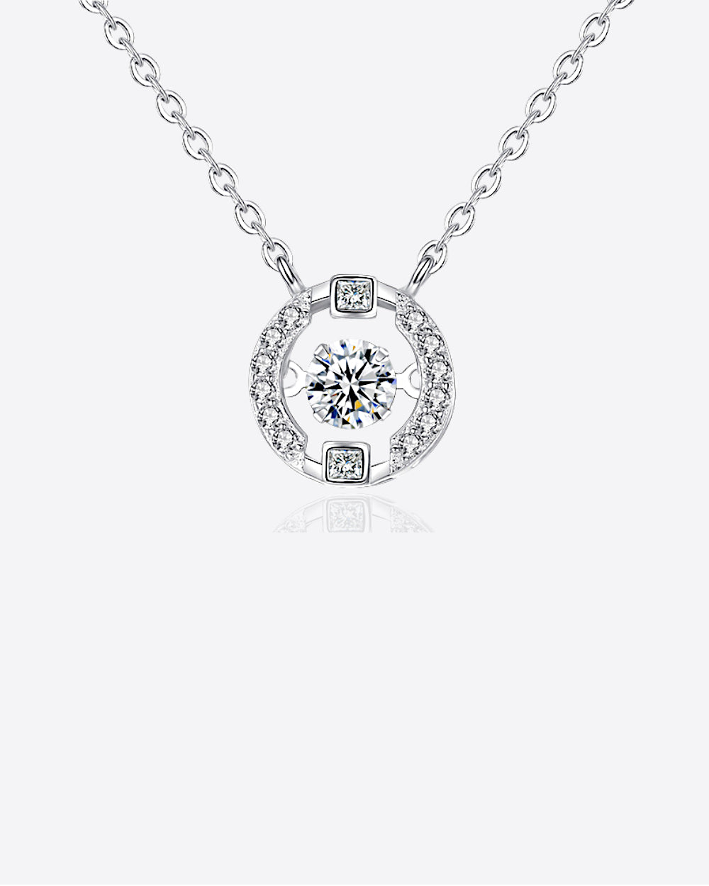 DANIEL CLIFFORD Céline Damen-Halskette 925 Sterling-Silber I Kristall-Anhänger weiß (Kettenlänge: 47 cm) - Echtschmuck Geschenk für Frauen