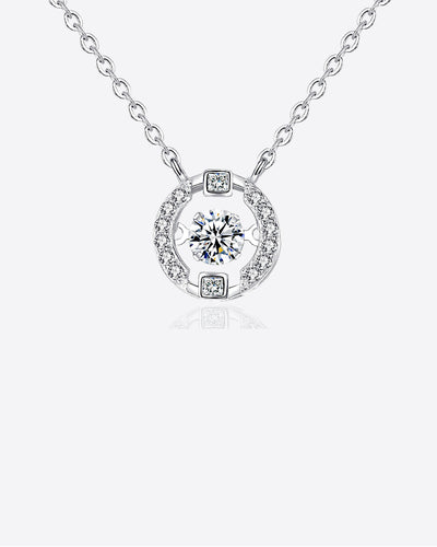 DANIEL CLIFFORD Céline Damen-Halskette 925 Sterling-Silber I Kristall-Anhänger weiß (Kettenlänge: 47 cm) - Echtschmuck Geschenk für Frauen