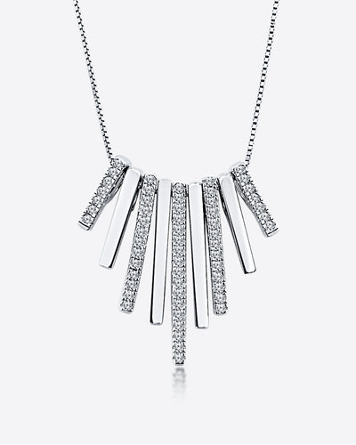 DANIEL CLIFFORD Emilia Damen-Halskette 925 Sterling-Silber I Zirkonia-Kristalle weiß (Kettenlänge: 45 cm) - Echtschmuck Geschenk für Sie