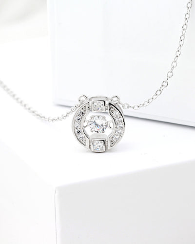 DANIEL CLIFFORD Céline Damen-Halskette 925 Sterling-Silber I Kristall-Anhänger weiß (Kettenlänge: 47 cm) - Echtschmuck Geschenk für Frauen