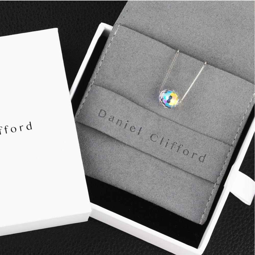 DANIEL CLIFFORD Delia Halskette Damen Silber 925 mit Anhänger I Swarovski Elements Kristall (Kettenlänge: 46 cm) - Schmuck Geschenk für Frauen 