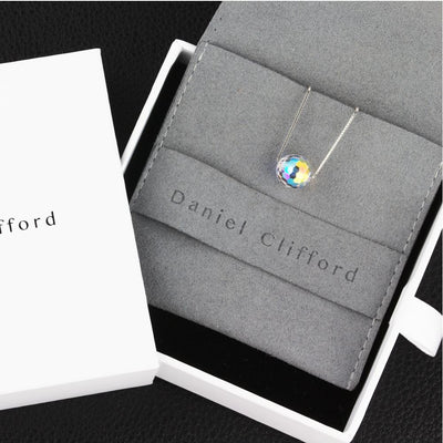 DANIEL CLIFFORD Delia Halskette Damen Silber 925 mit Anhänger I Swarovski Elements Kristall (Kettenlänge: 46 cm) - Schmuck Geschenk für Frauen 