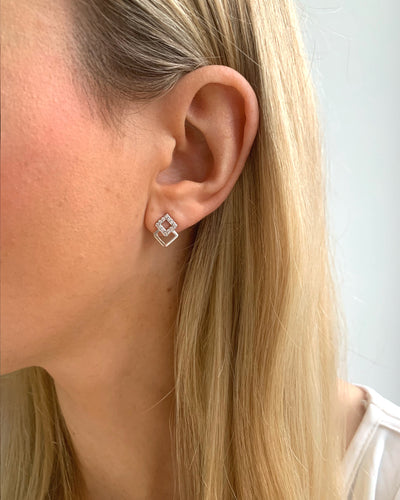 DANIEL CLIFFORD Amanda Ohrringe Damen Silber 925 I Zirkonia Kristalle Sterlingsilber I Echt-Schmuck Geschenk für Frauen
