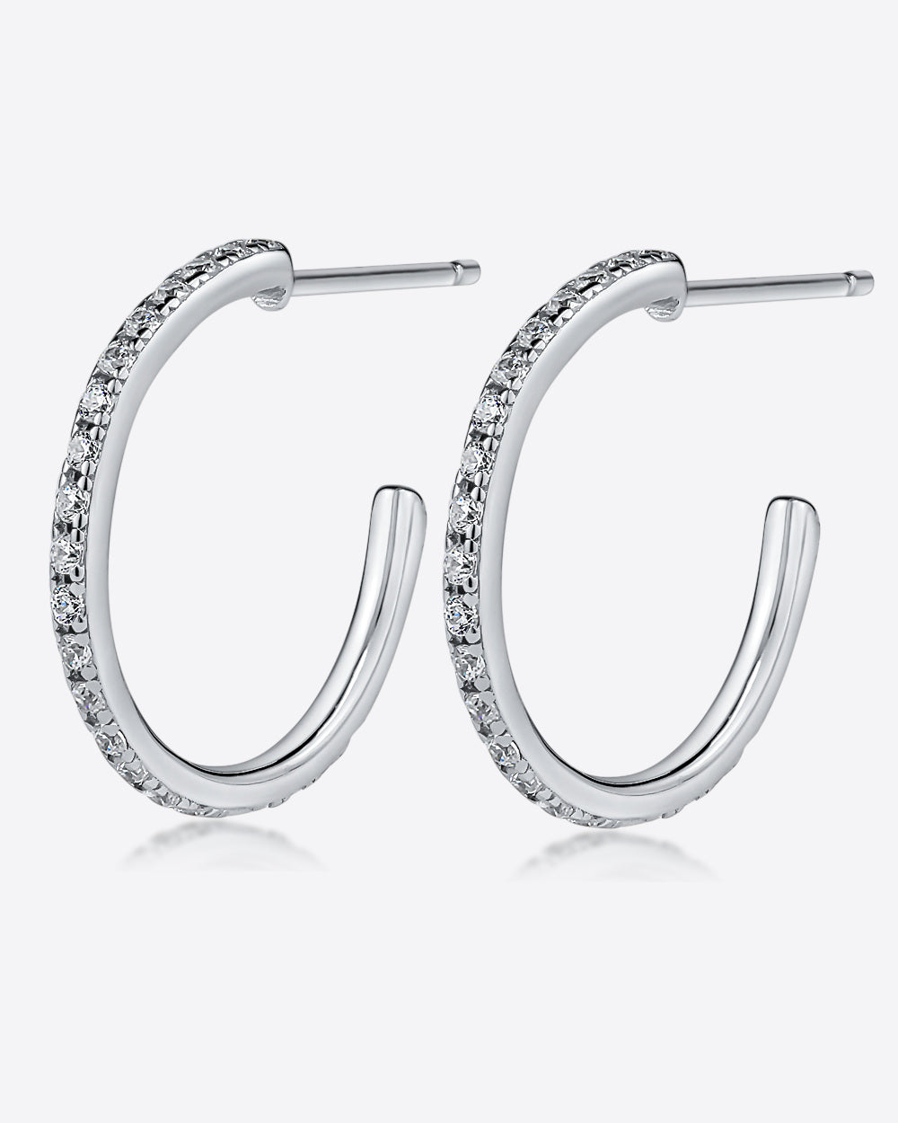 Daniel Clifford Damen Schmuck Ohrringe Creolen 17 mm Zirkonia Kristalle Damen Ohrstecker Frauen Silber 925 Geschenk Freundin Mutter Schwester mittelgroße Hoops Hoop Earrings