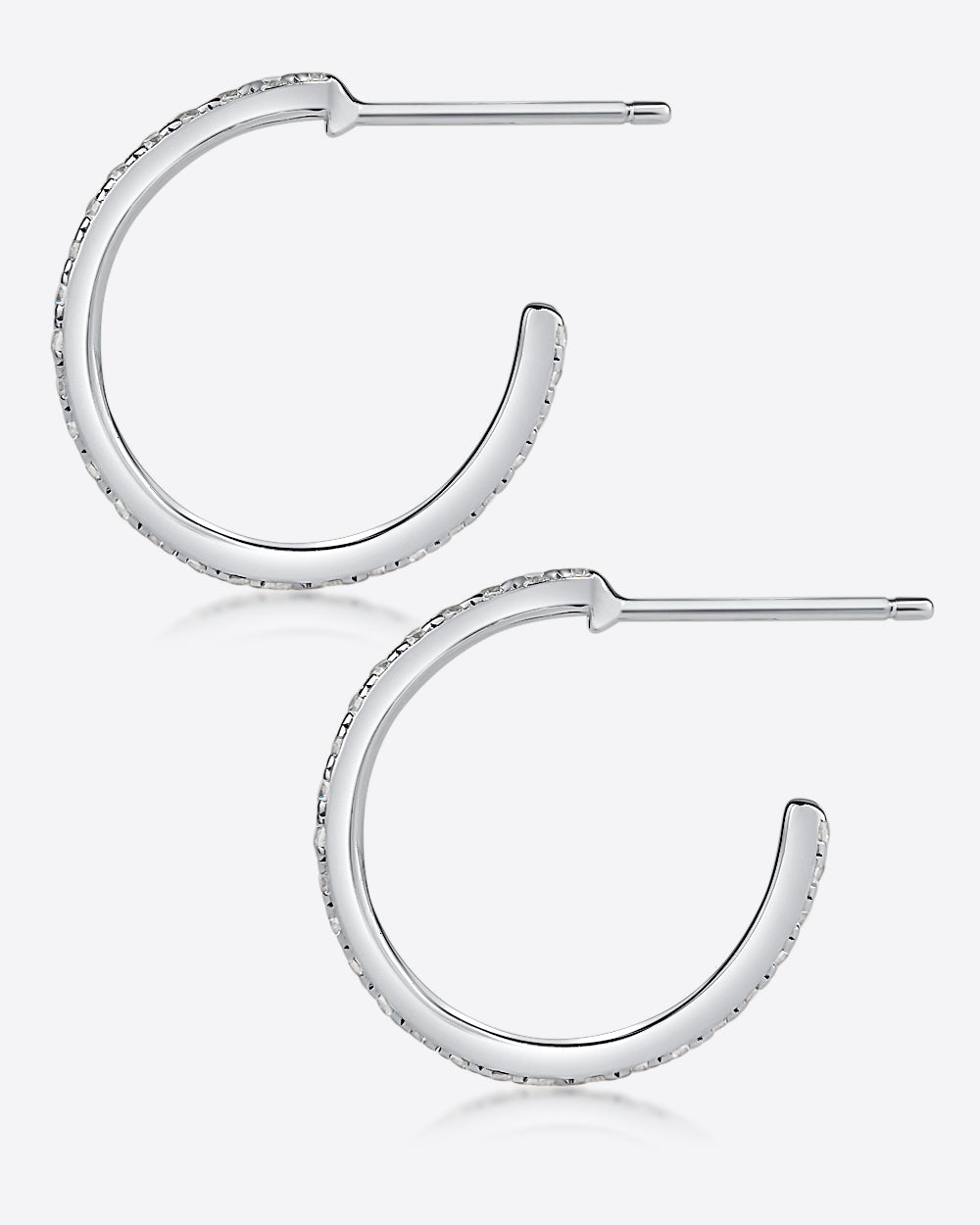 Daniel Clifford Damen Schmuck Ohrringe Creolen 17 mm Zirkonia Kristalle Damen Ohrstecker Frauen Silber 925 Geschenk Freundin Mutter Schwester mittelgroße Hoops Hoop Earrings