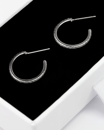 Daniel Clifford Damen Schmuck Ohrringe Creolen 17 mm Zirkonia Kristalle Damen Ohrstecker Frauen Silber 925 Geschenk Freundin Mutter Schwester mittelgroße Hoops Hoop Earrings