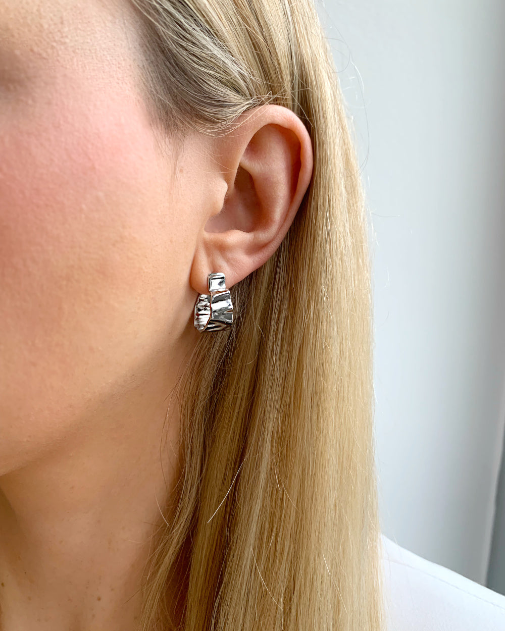 Daniel Clifford Damen Ohrringe Creolen Donna Silber 925 20mm massiv Geschenk Frauen Freundin Mutter Schwester Echtschmuck Hoops Ohrstecker rund
