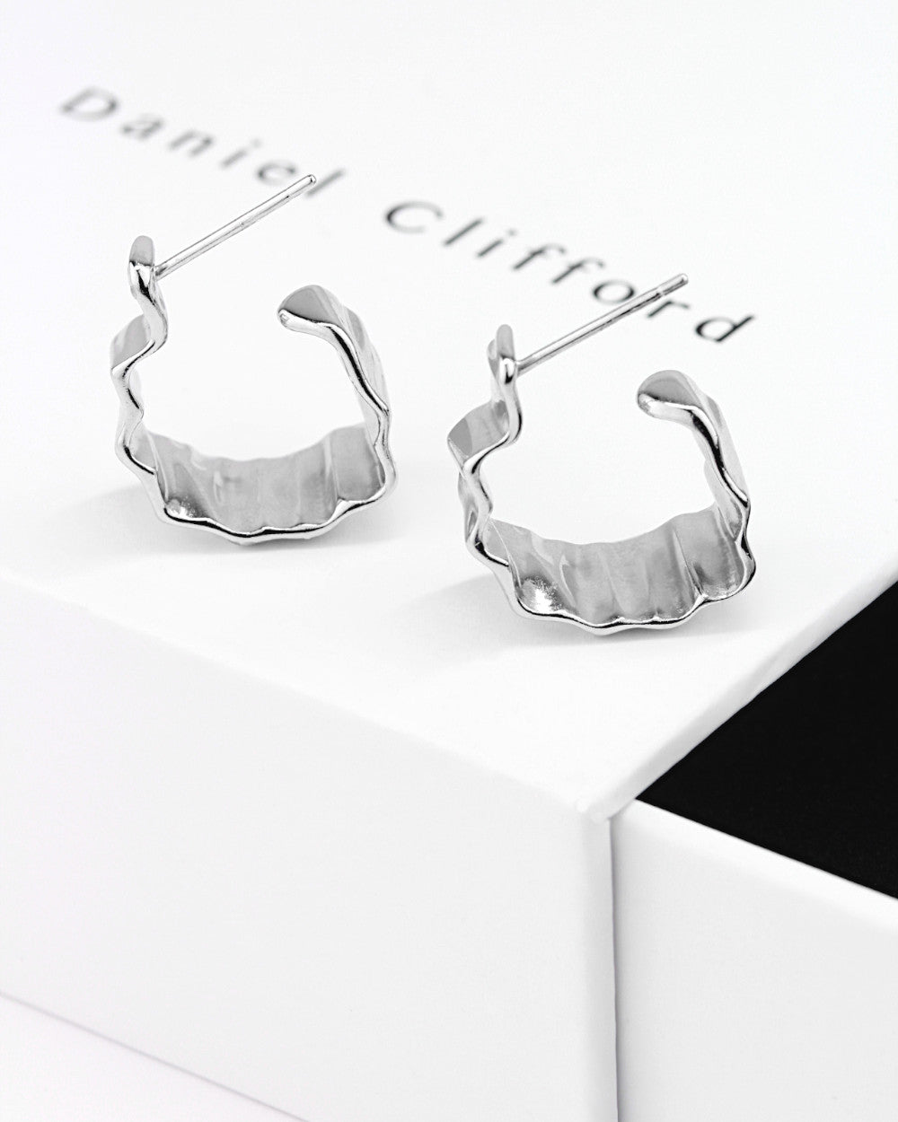 Daniel Clifford Damen Ohrringe Creolen Donna Silber 925 20mm massiv Geschenk Frauen Freundin Mutter Schwester Echtschmuck Hoops Ohrstecker rund