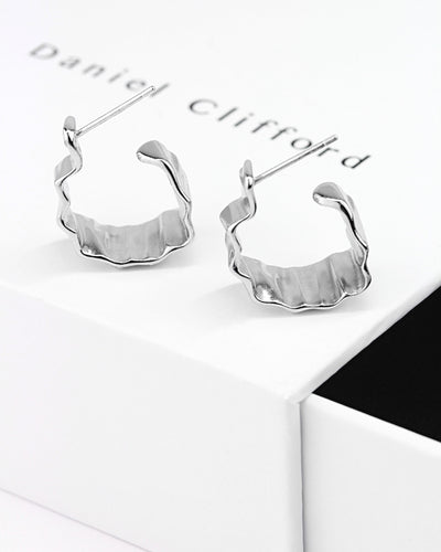 Daniel Clifford Damen Ohrringe Creolen Donna Silber 925 20mm massiv Geschenk Frauen Freundin Mutter Schwester Echtschmuck Hoops Ohrstecker rund