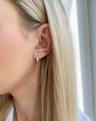 DANIEL CLIFFORD Grace Ohrringe Silber 925 Creolen Zirkonia Kristalle I Echtschmuck für Frauen aus Sterlingsilber + Geschenk-Box für Sie zum Jahrestag/Geburtstag/Jubiläum