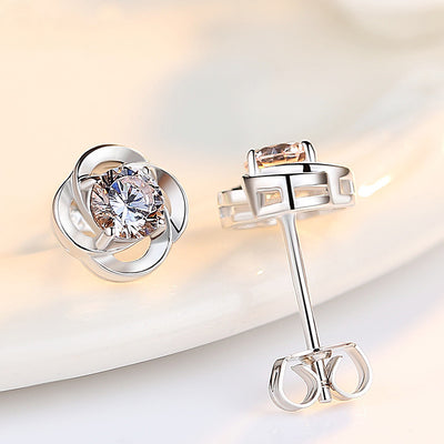 DANIEL CLIFFORD Liza Damen-Ohrringe 925 Sterling-Silber I Zirkonia Kristall I Geschenk für Frauen