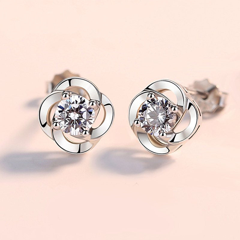 DANIEL CLIFFORD Liza Damen-Ohrringe 925 Sterling-Silber I Zirkonia Kristall I Geschenk für Frauen
