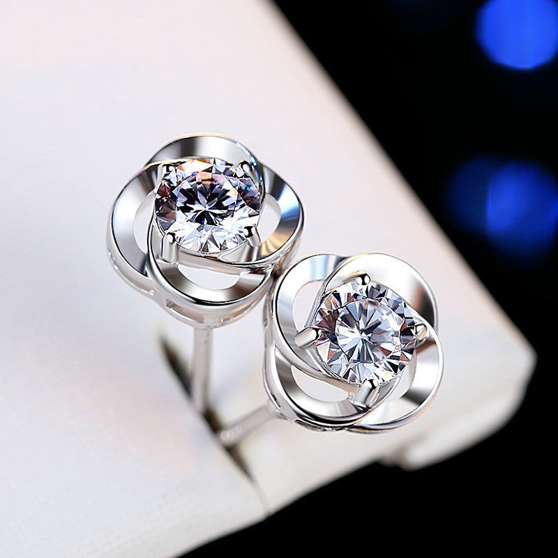 DANIEL CLIFFORD Liza Damen-Ohrringe 925 Sterling-Silber I Zirkonia Kristall I Geschenk für Frauen