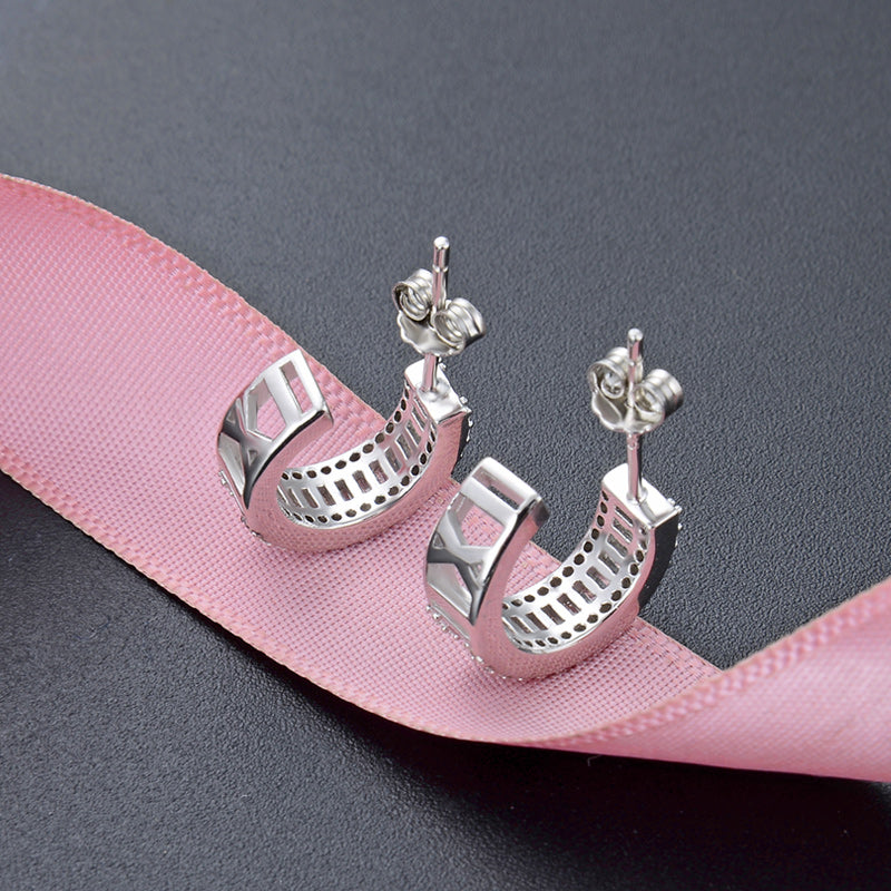 DANIEL CLIFFORD Cécile Ohrringe Silber 925 Creolen Zirkonia Kristalle I Echtschmuck für Frauen aus Sterlingsilber + Geschenk-Box für Sie zum Jahrestag/Geburtstag/Jubiläum