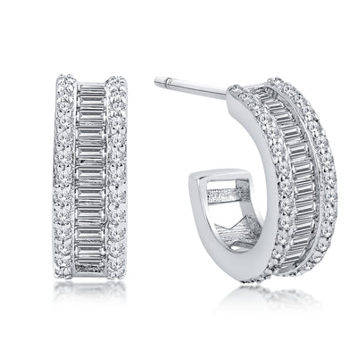 DANIEL CLIFFORD Cécile Ohrringe Silber 925 Creolen Zirkonia Kristalle I Echtschmuck für Frauen aus Sterlingsilber + Geschenk-Box für Sie zum Jahrestag/Geburtstag/Jubiläum