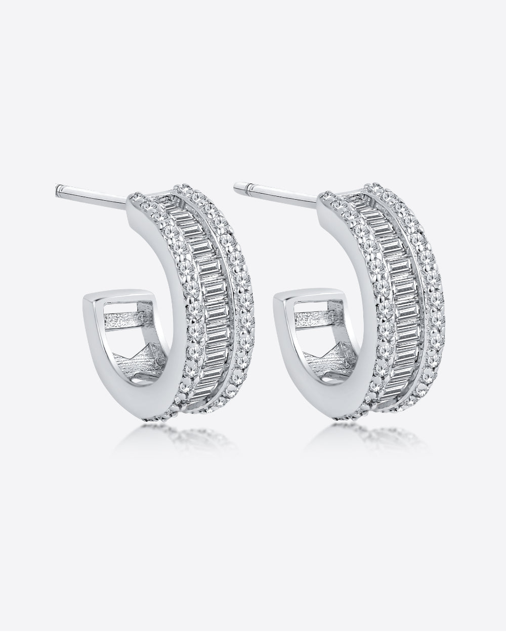 DANIEL CLIFFORD Cécile Ohrringe Silber 925 Creolen Zirkonia Kristalle I Echtschmuck für Frauen aus Sterlingsilber + Geschenk-Box für Sie zum Jahrestag/Geburtstag/Jubiläum