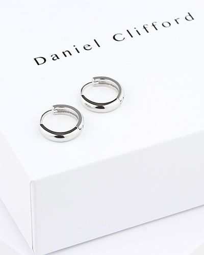 DANIEL CLIFFORD Mia Ohrringe Silber 925 Creolen I Echtschmuck für Frauen aus Sterlingsilber + Geschenk-Box für Sie zum Jahrestag/Geburtstag/Jubiläum