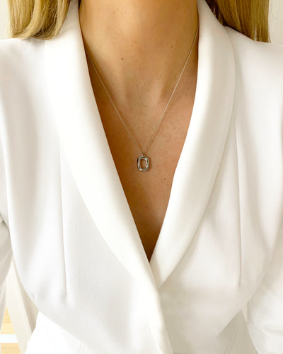  Daniel Clifford Halskette 925 Silber Damen Kette Torus Anhänger Pendant Geschenk für Frauen Freundin Mutter Schwester Oval Anhänger
