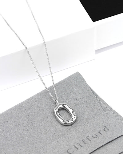 Daniel Clifford Halskette 925 Silber Damen Kette Torus Anhänger Pendant Geschenk für Frauen Freundin Mutter Schwester Oval Anhänger