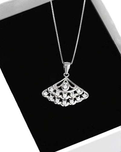 Daniel Clifford Damen Halskette Silber 925 Anhänger Zirkonia Kristall Pfau Feder Flügel Fleur Geschenk Mutter Frau Freundin Schwester