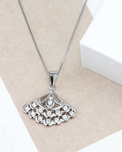 Daniel Clifford Damen Halskette Silber 925 Anhänger Zirkonia Kristall Pfau Feder Flügel Fleur Geschenk Mutter Frau Freundin Schwester