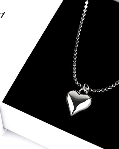 Daniel Clifford Damen Halskette Herz Anhänger Silber 925 Herzkette Herz Collier Dirndl-Kette Geschenk Frau Freundin Mutter Schwester Valentinstag