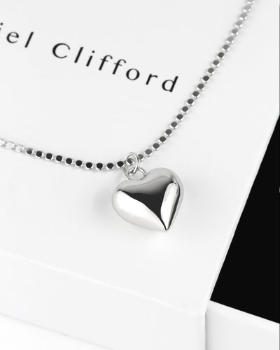 Daniel Clifford Damen Halskette Herz Anhänger Silber 925 Herzkette Herz Collier Dirndl-Kette Geschenk Frau Freundin Mutter Schwester Valentinstag