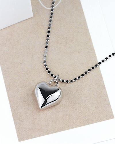 Daniel Clifford Damen Halskette Herz Anhänger Silber 925 Herzkette Herz Collier Dirndl-Kette Geschenk Frau Freundin Mutter Schwester Valentinstag