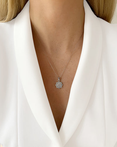 Daniel Clifford damen schmuck Halskette Silber 925 Stern Schneeflocke Schnee Anhänger Kristall zirkonia Pendant 45 cm