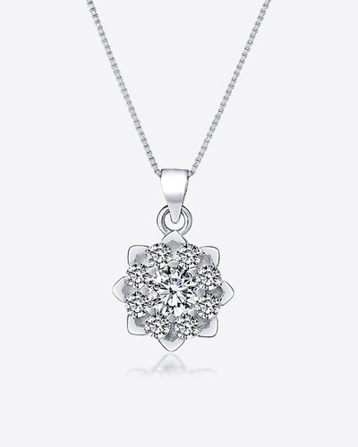 Daniel Clifford damen schmuck Halskette Silber 925 Stern Schneeflocke Schnee Anhänger Kristall zirkonia Pendant 45 cm