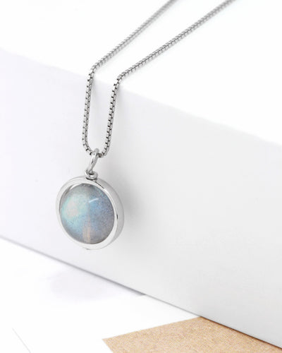 Daniel Clifford Damen Halskette Mondstein Anhänger Moonstone Silberkette Pendant Collier Schmuck Geschenk Frau Freundin Mutter Schwester