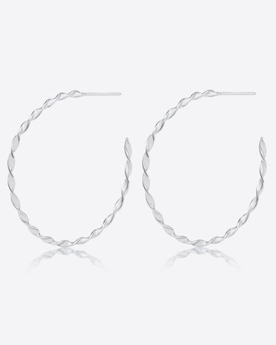 DANIEL CLIFFORD Damen Creolen Silber 925 gedreht »Gloria«, 30mm große XL Creolen twisted stylische Kreis-Ohrstecker Statement