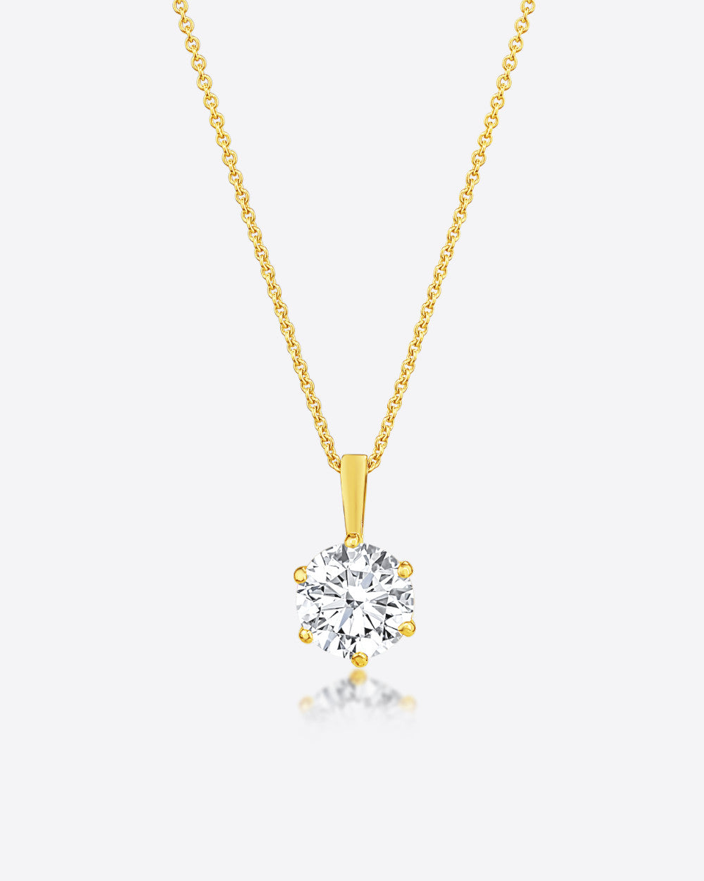 DANIEL CLIFFORD „Kira“ Damen Halskette 585 Gold Anhänger Zirkonia Kristall, 45cm filigrane Goldkette 14k Echtgold mit Solitär Anhänger Kristall