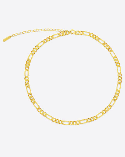 DANIEL CLIFFORD Halskette Choker »Alice«, Figaro Kette 925 Silber 35cm - 42cm verstellbar enganliegende Panzerkette für Frauen